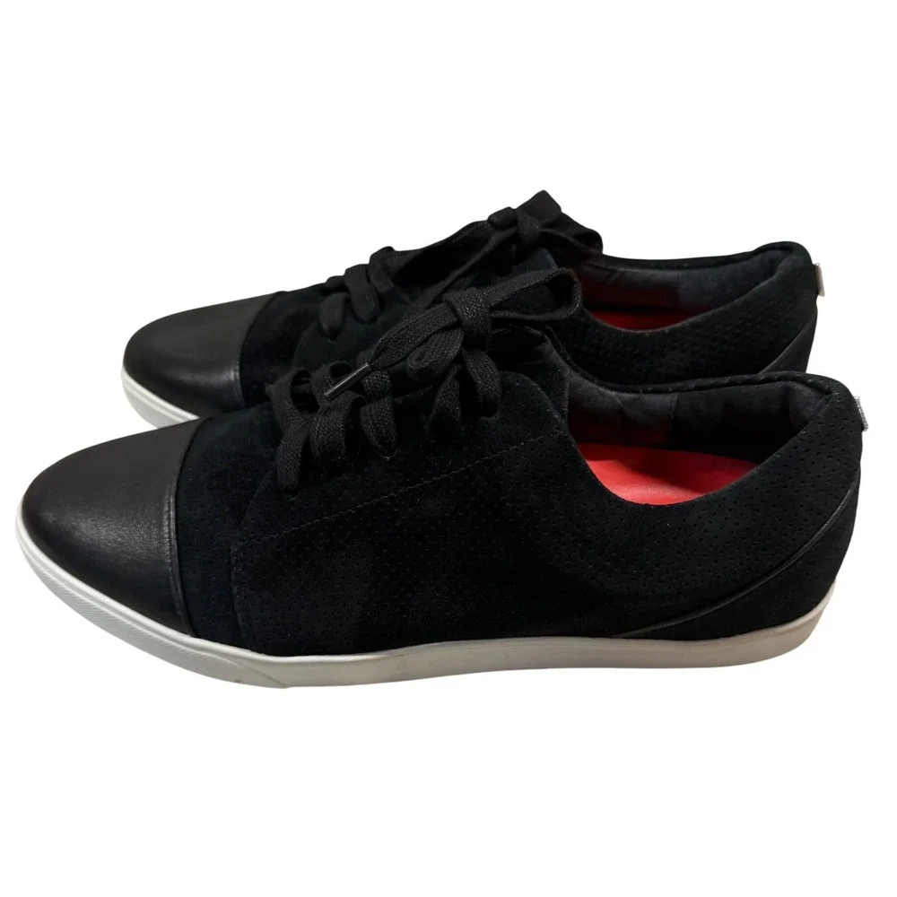 Cocktail Sneakers Black Suede Leather‎ Cap Toe Lace Casual Size 9 RARE